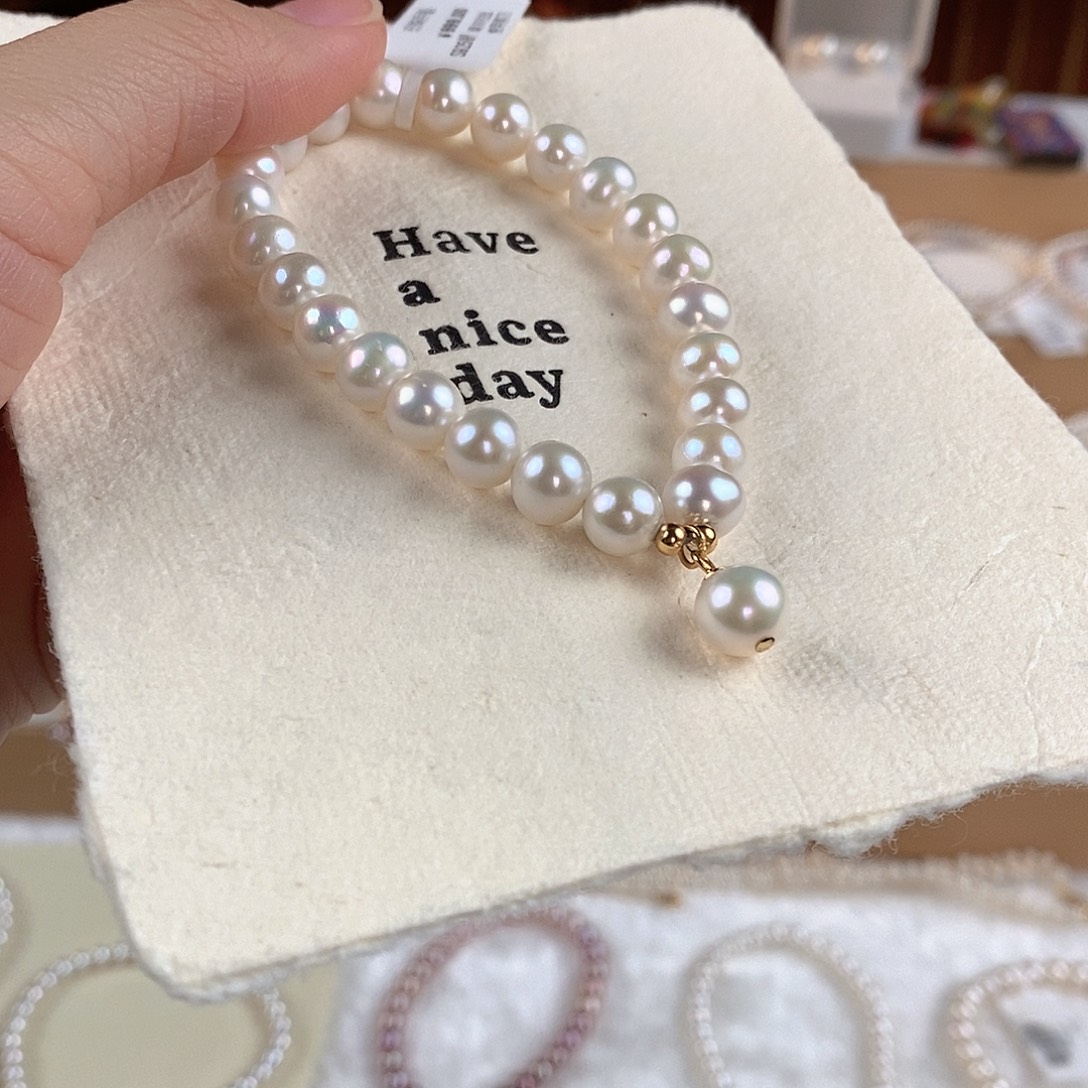 淡水珍珠手绳银S925镶嵌