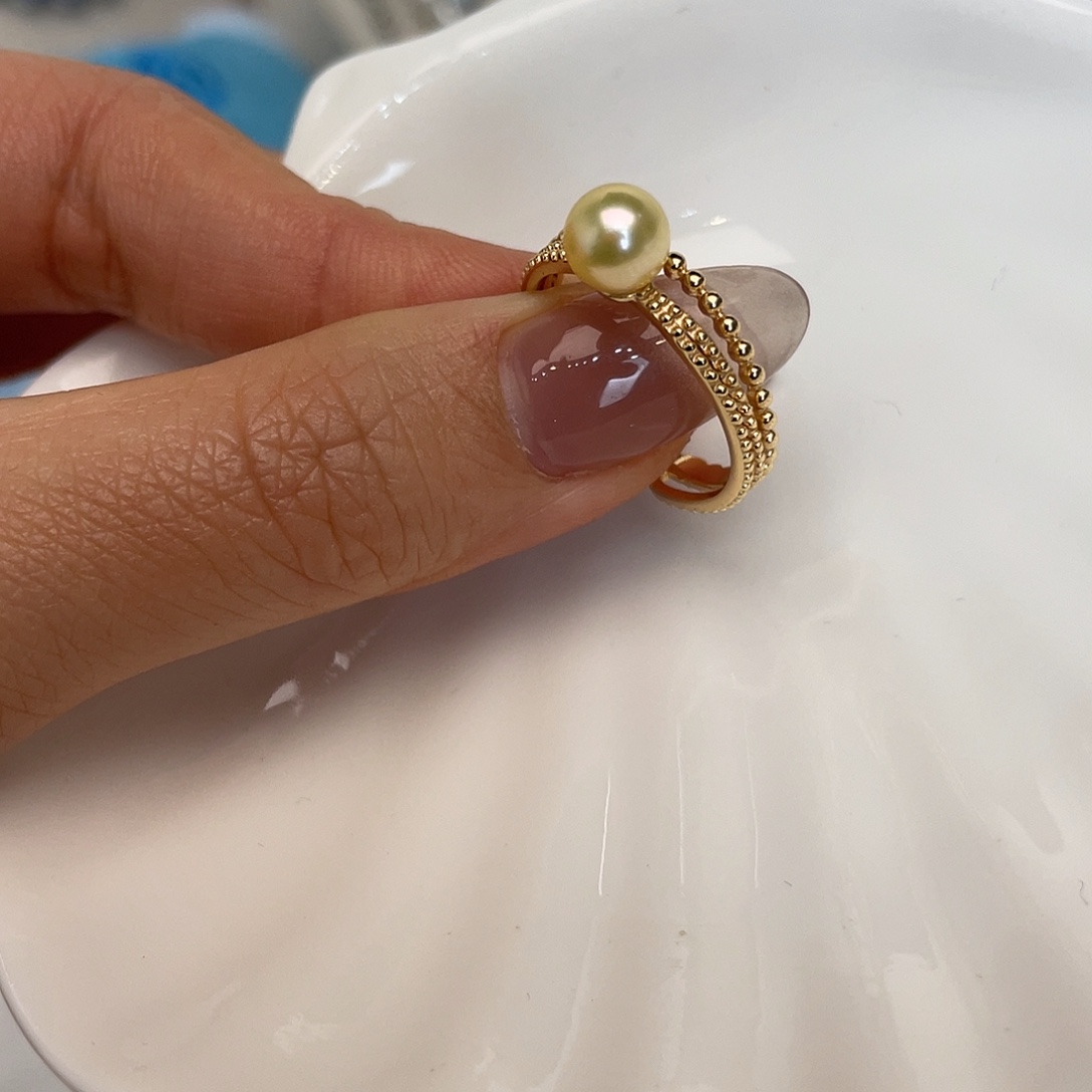 海水珍珠银S925镶嵌戒指