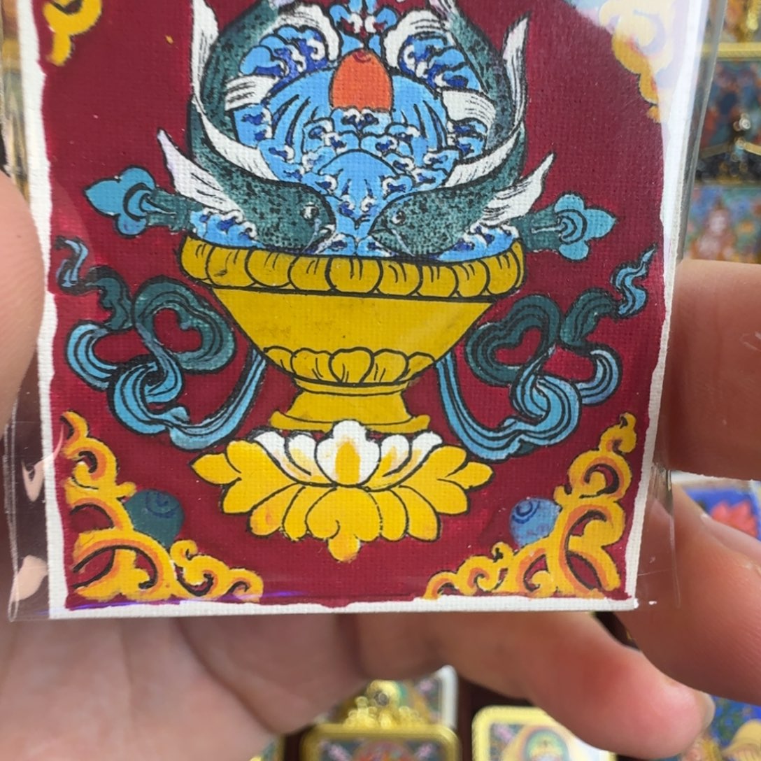 吊坠吉祥八宝双鱼背卡