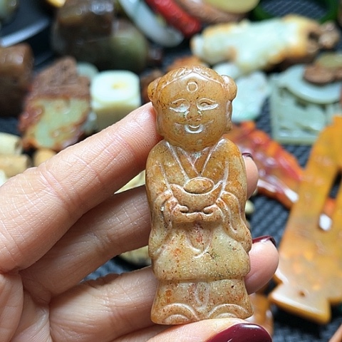 白玉菩提吊坠摆件