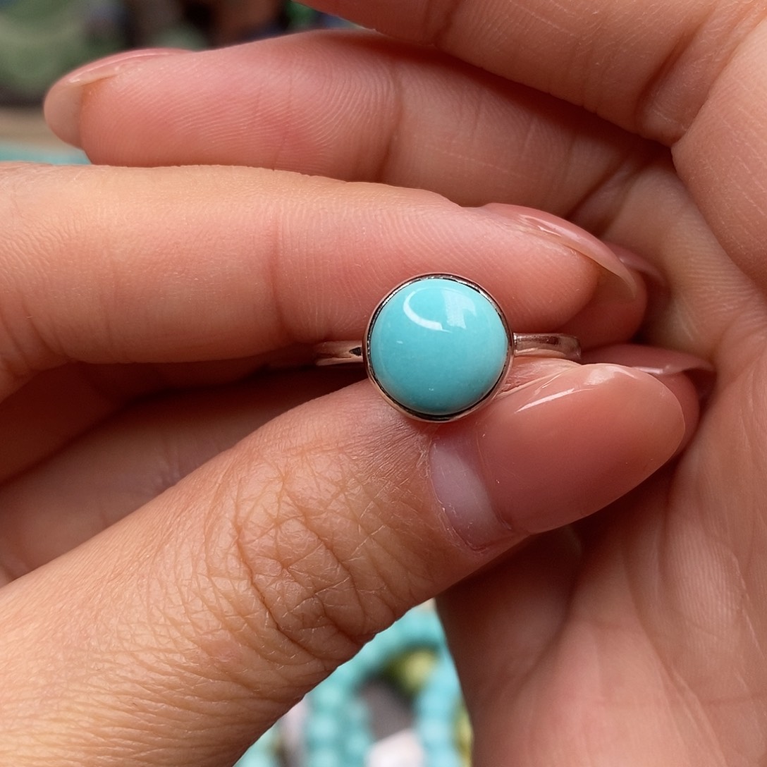 绿松石珠宝奇石银S925镶嵌