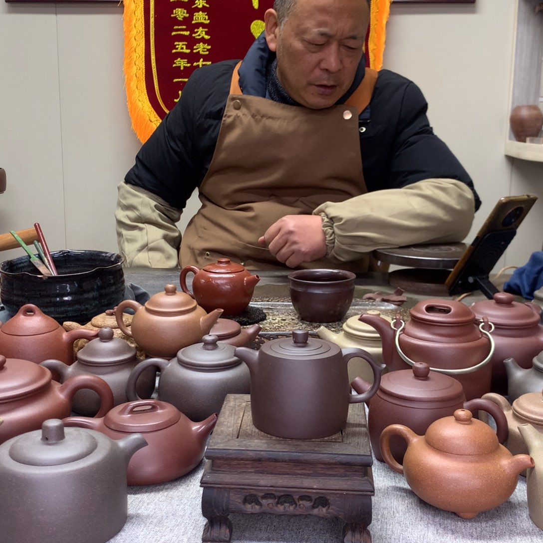 紫泥茶壶老紫泥小井栏130C半手工制作