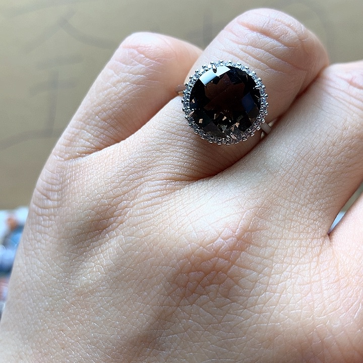 水晶水晶戒指银S925镶嵌