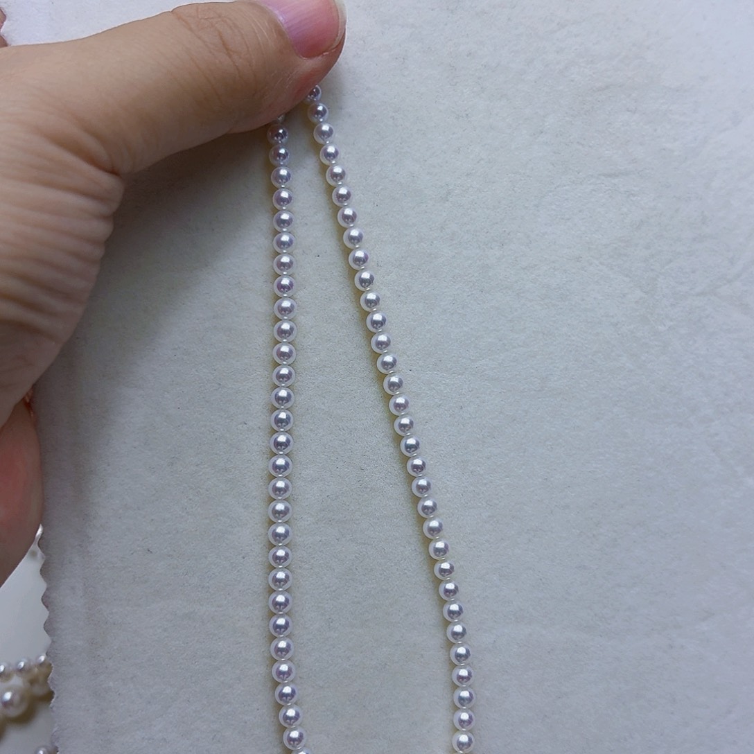 陌***）淡水珍珠银S925镶嵌颈饰