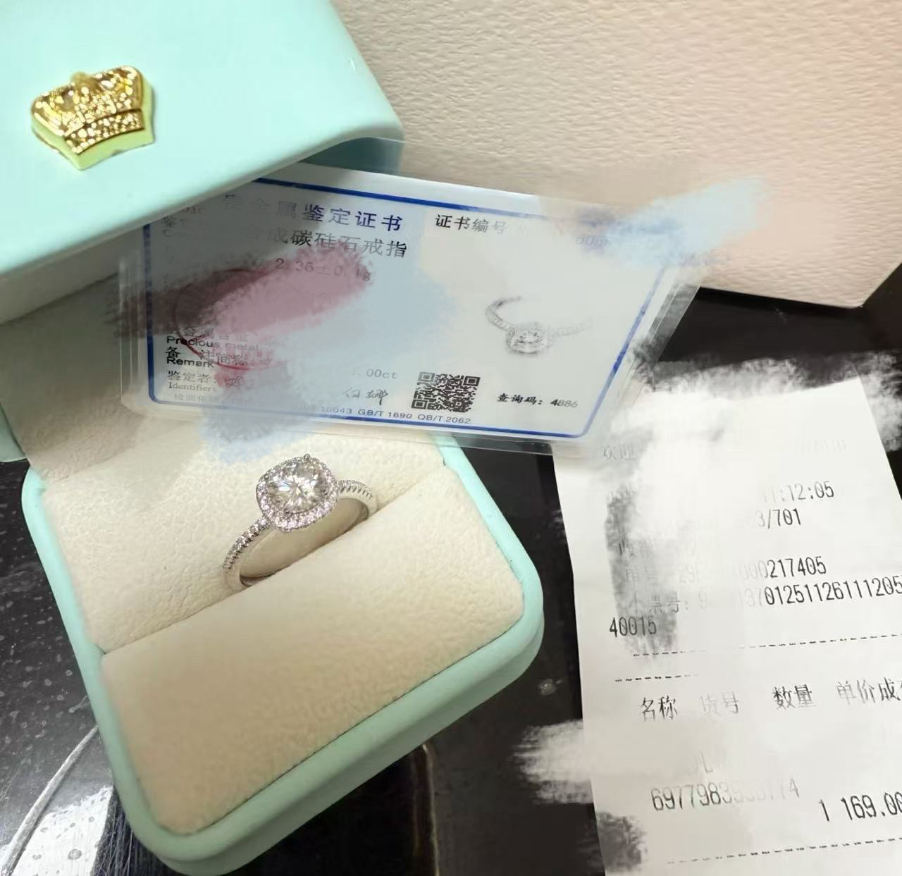 925银莫桑石戒指 925银戒指 许昌代购小方糖戒指项链正品礼物