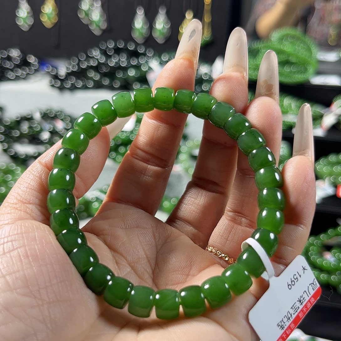 和田玉（碧玉）手链未镶嵌8