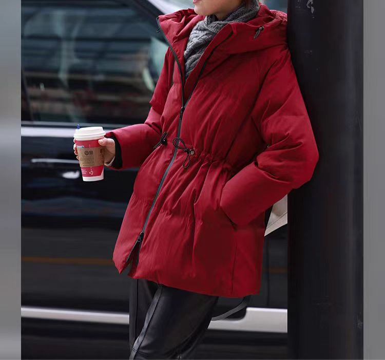 冬季韩版防风保暖休闲连帽短款中长款修身加厚外套羽绒服