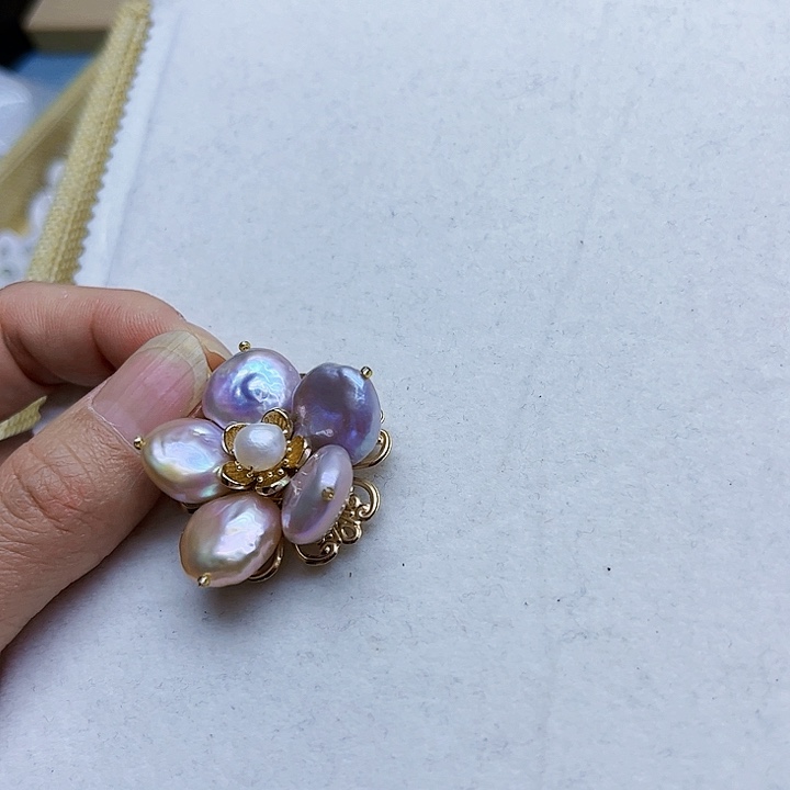 淡水珍珠胸饰银S925镶嵌邓****儿