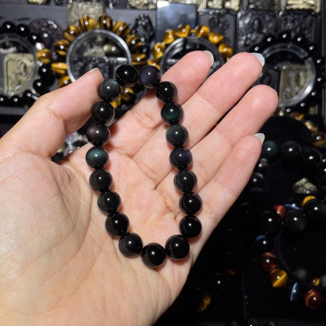 *****黑曜岩未镶嵌手链