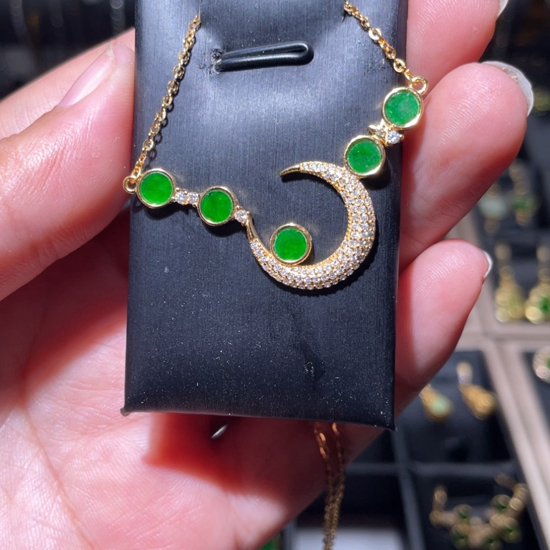 翡翠银S925镶嵌颈饰