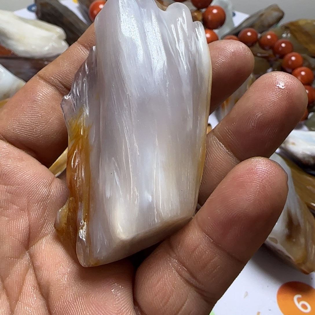 硅化玉未镶嵌手把