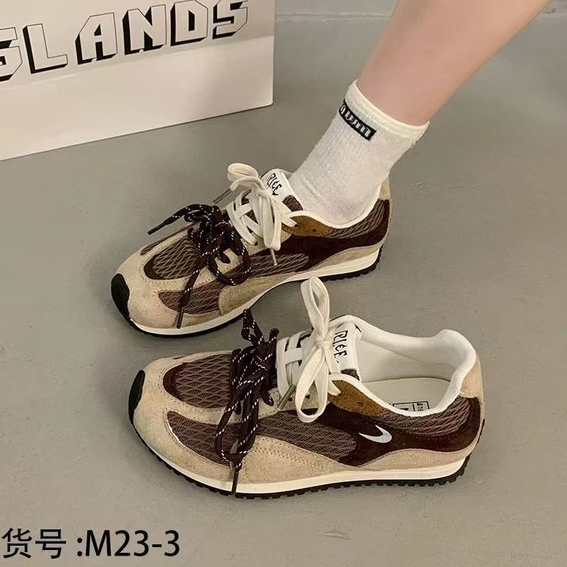 米欧家  秋季时尚平底软底双网跑步运动阿甘板鞋23-3（卡码拍大）