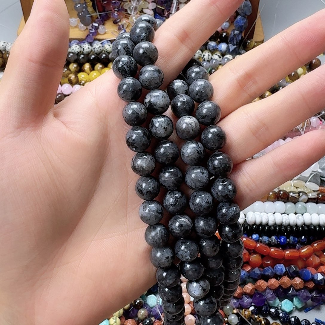 未镶嵌玛瑙/玉髓珠宝半成品卡10闪光石圆珠一条