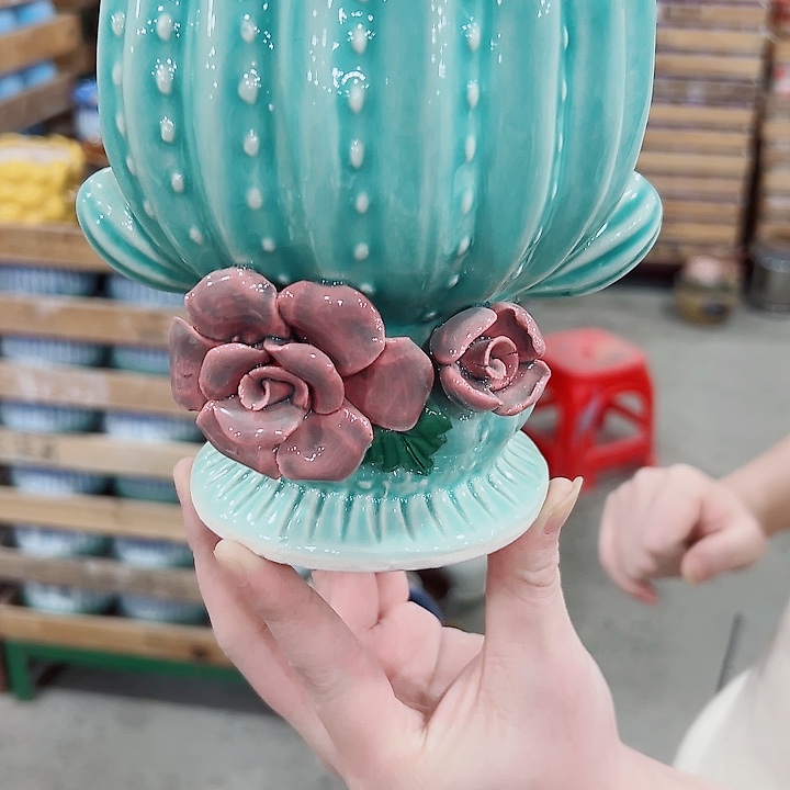 有孔.凑满10元发货多肉陶瓷花盆！