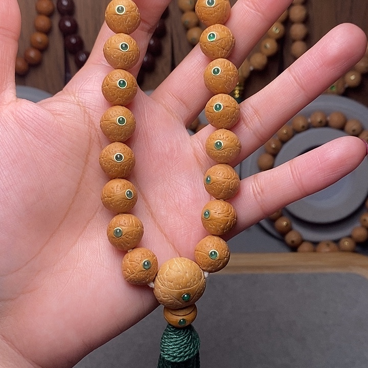 农***民凤眼菩提手串12mm➕镶嵌