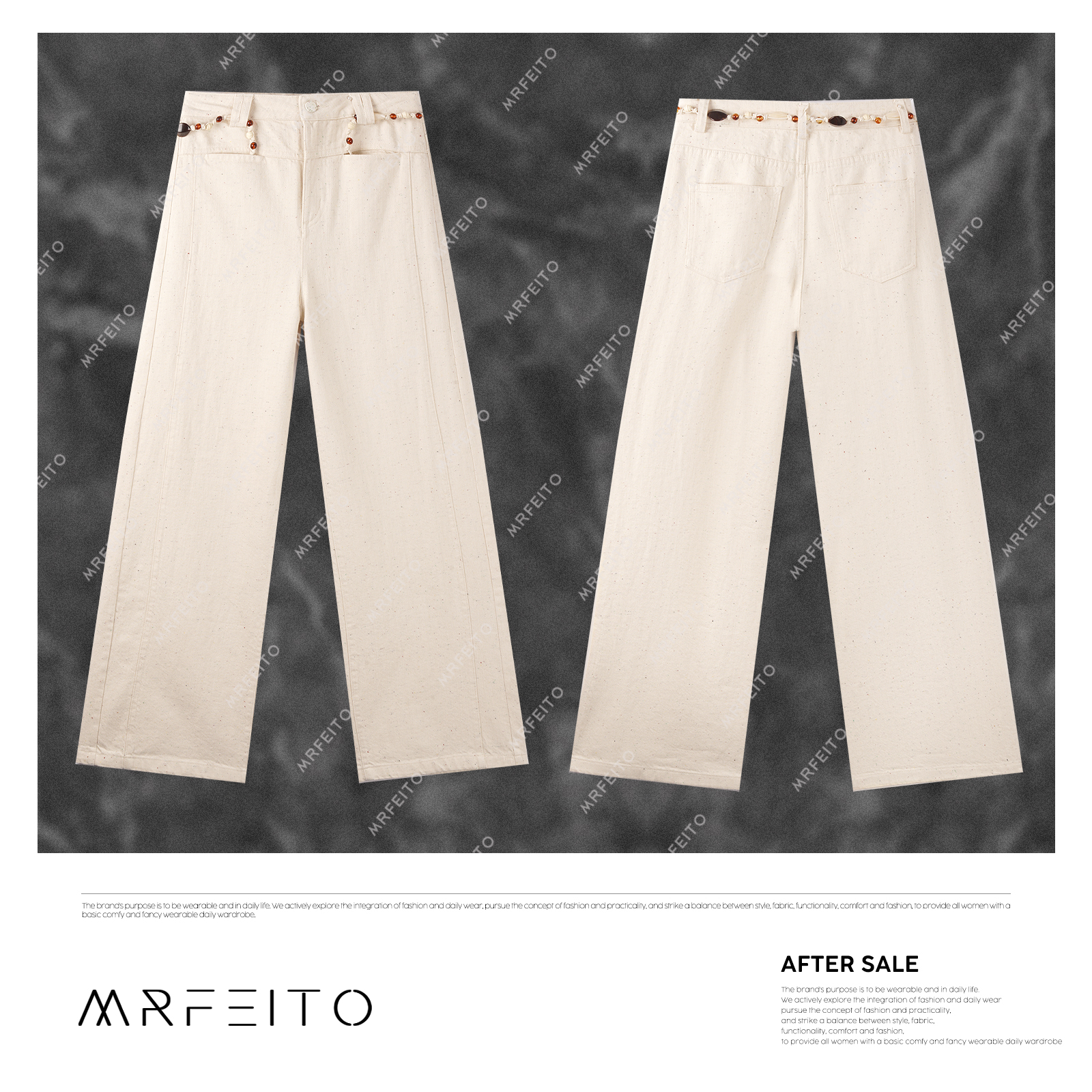 【波西米亚】2025春季新款时尚腰绳女士阔腿牛仔裤H1200K02C30798