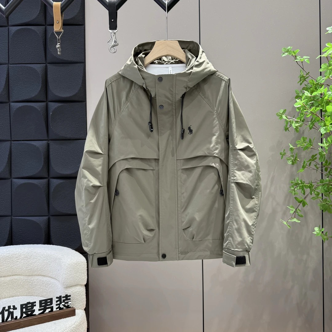 男秋新品美式户外休闲防风连帽长袖工装系列宽松连帽长袖外套上衣