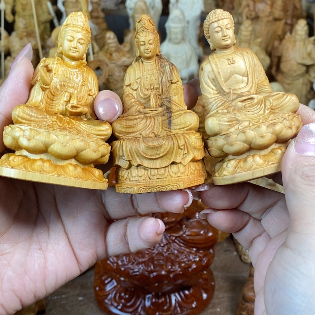 木崖柏微瑕8高观音大日如来三座打包
