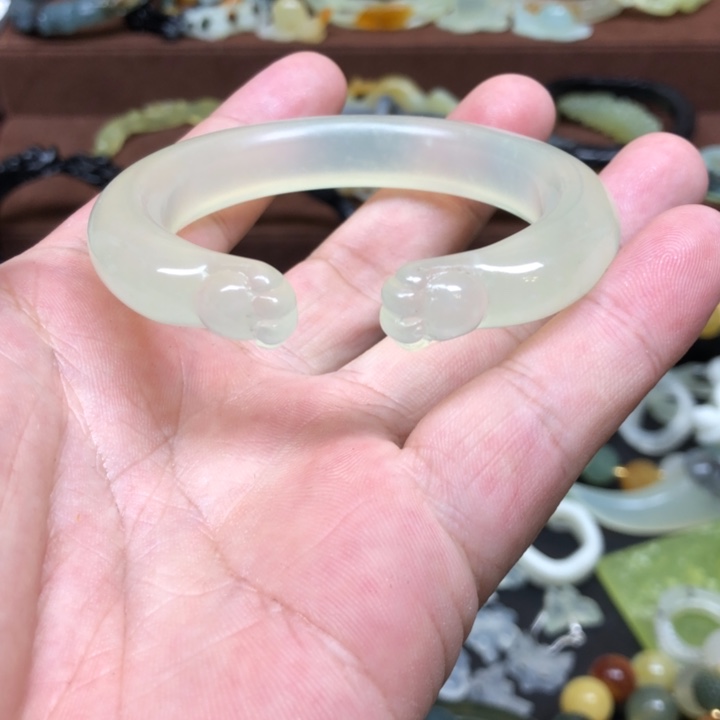 蛇纹石玉手镯（开口镯）未镶嵌