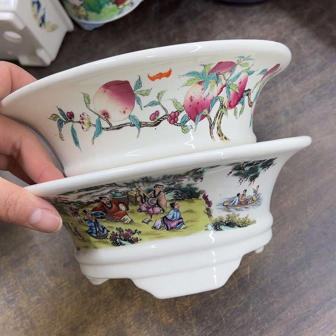 紫砂花盆051号瑕疵2个20/7.5cm福利