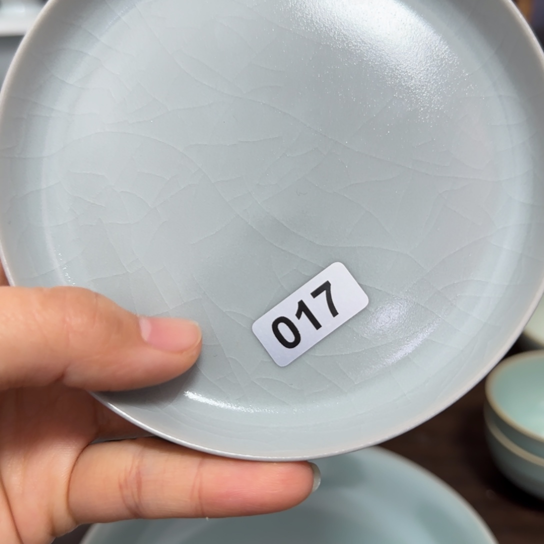 杯017青蛙月白陶風