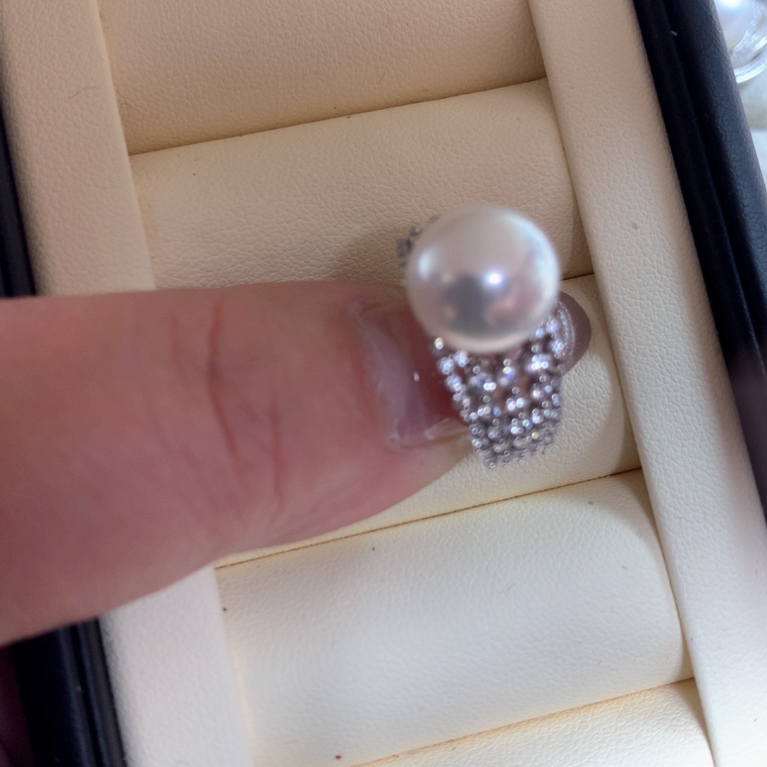 海水珍珠戒指银S925镶嵌