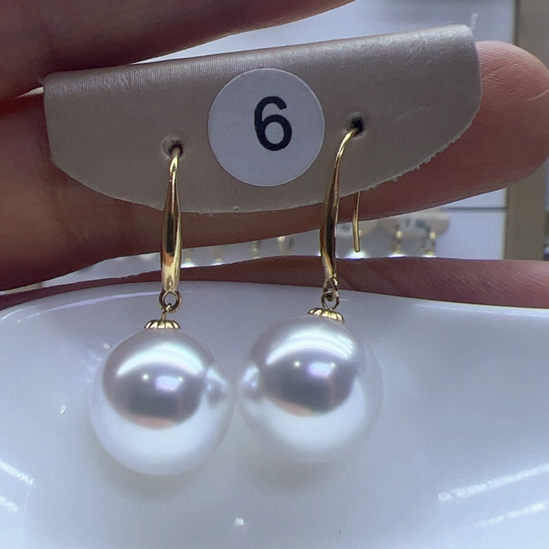 淡水珍珠耳饰18K金镶嵌