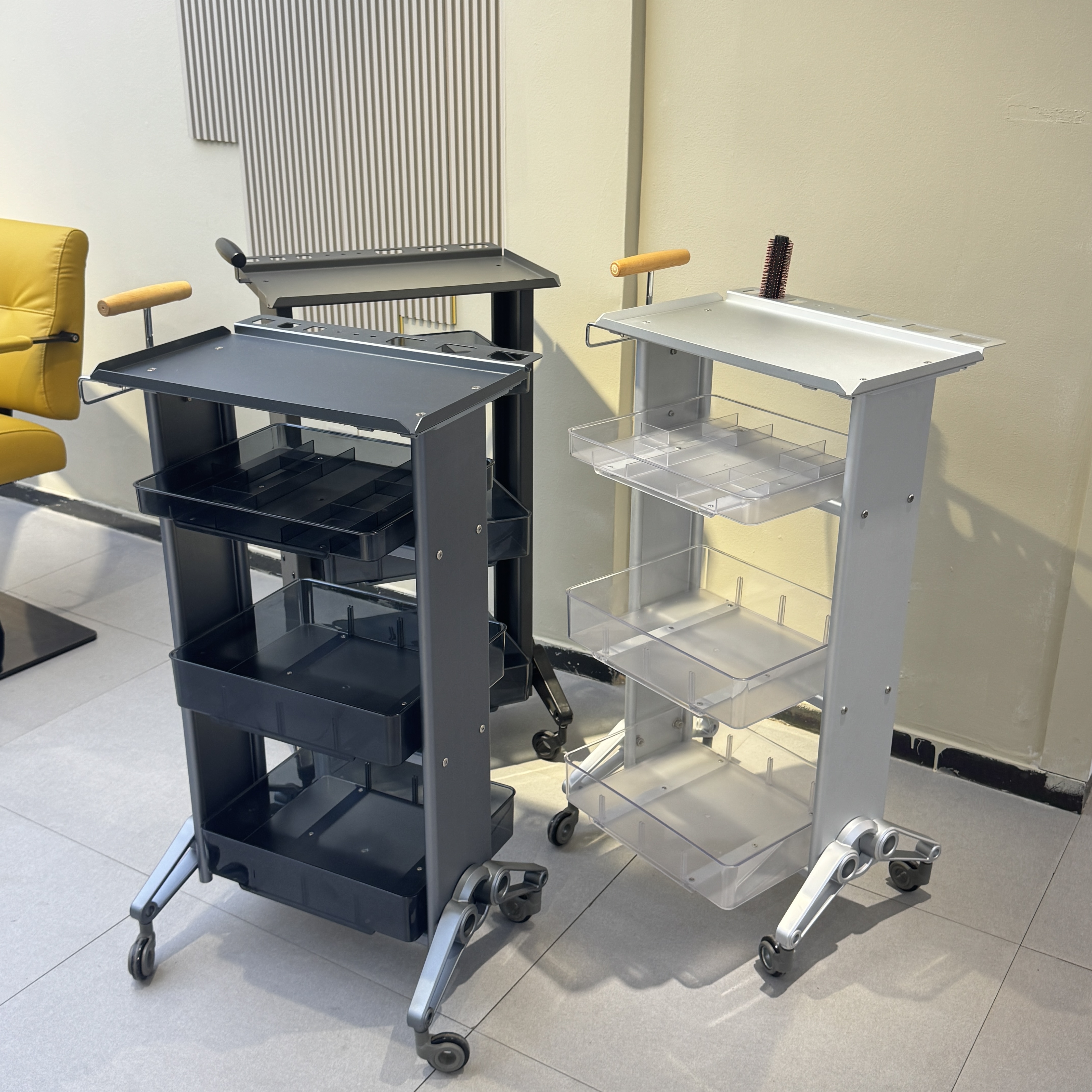 新款高档铝合金美发店推车发廊专用理发店工具柜子置物架厂家直销