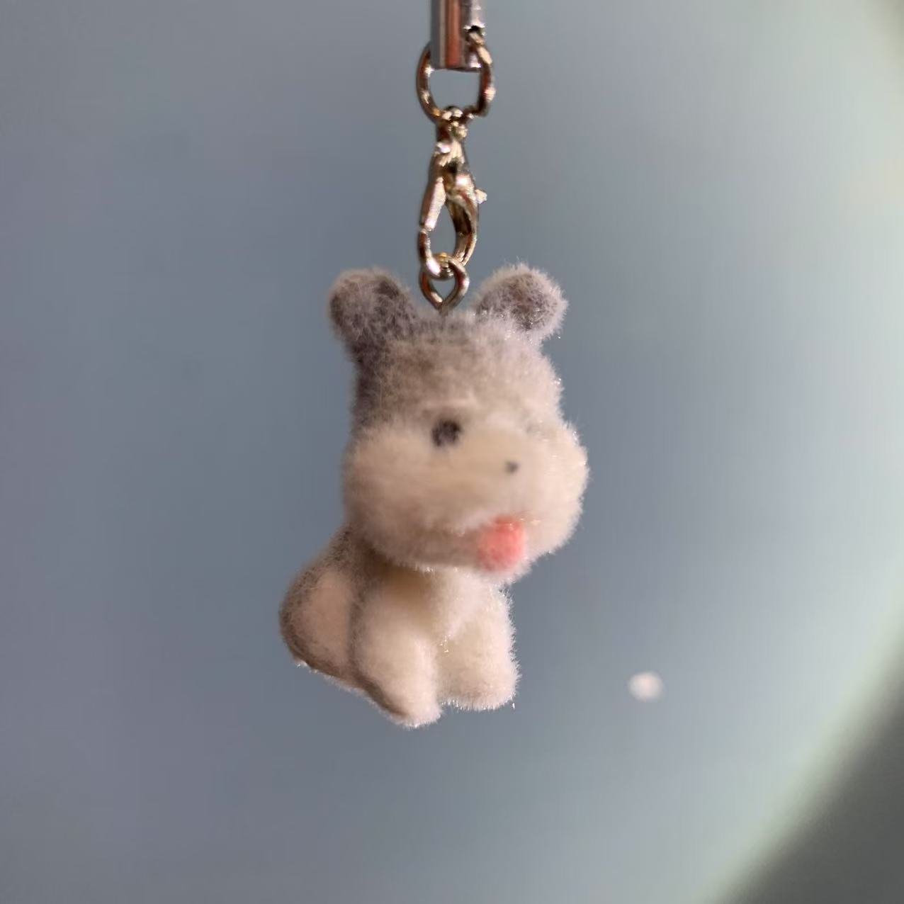 植绒雪纳瑞狗手机链挂件X90