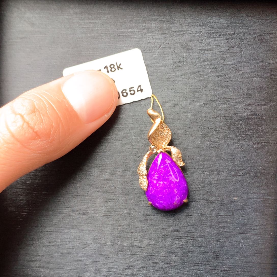 苏纪石（舒俱来）18K金镶嵌吊坠(不含链)