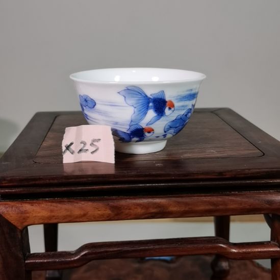 用***9陶手工手绘大德堂釉盆