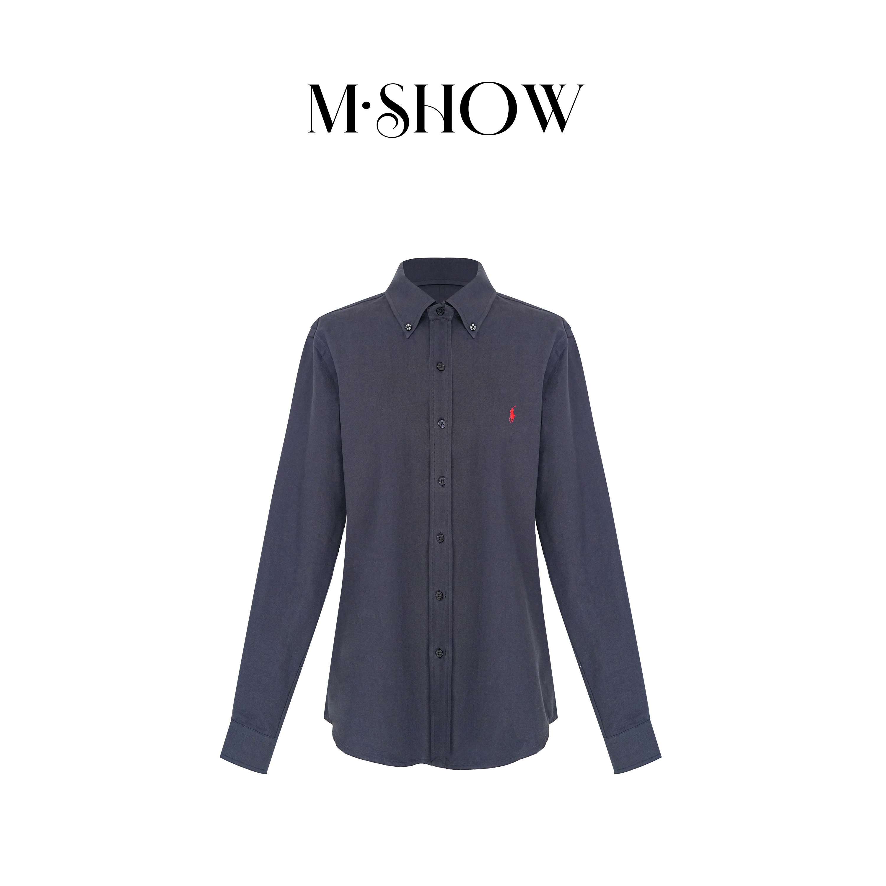 【墨秀】100%牛津棉时尚休闲百搭通勤长袖衬衫5031C