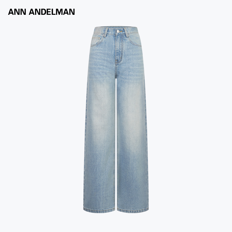 ANN ANDELMAN 25秋冬 时尚设计满天星碎钻直筒牛仔裤