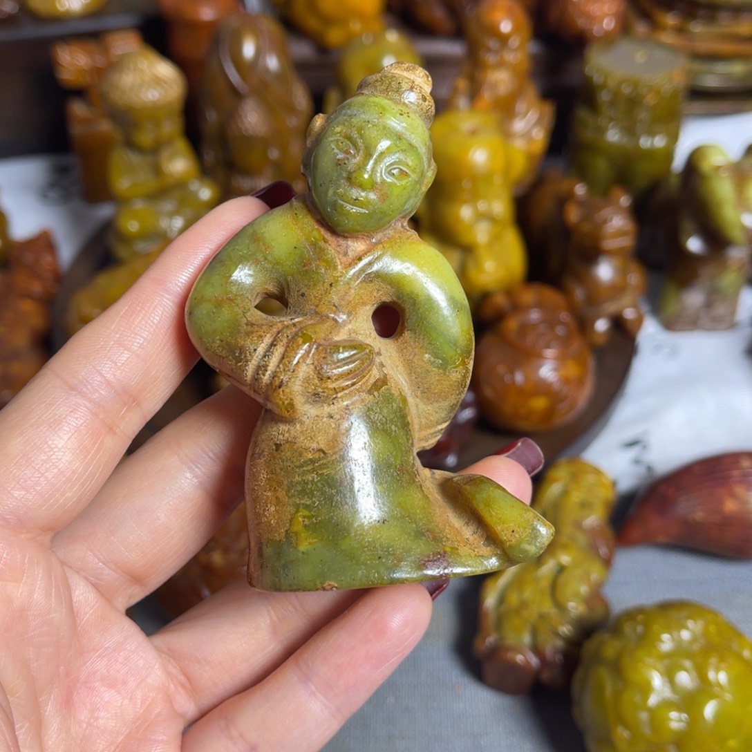 蛇纹石玉合金颈饰