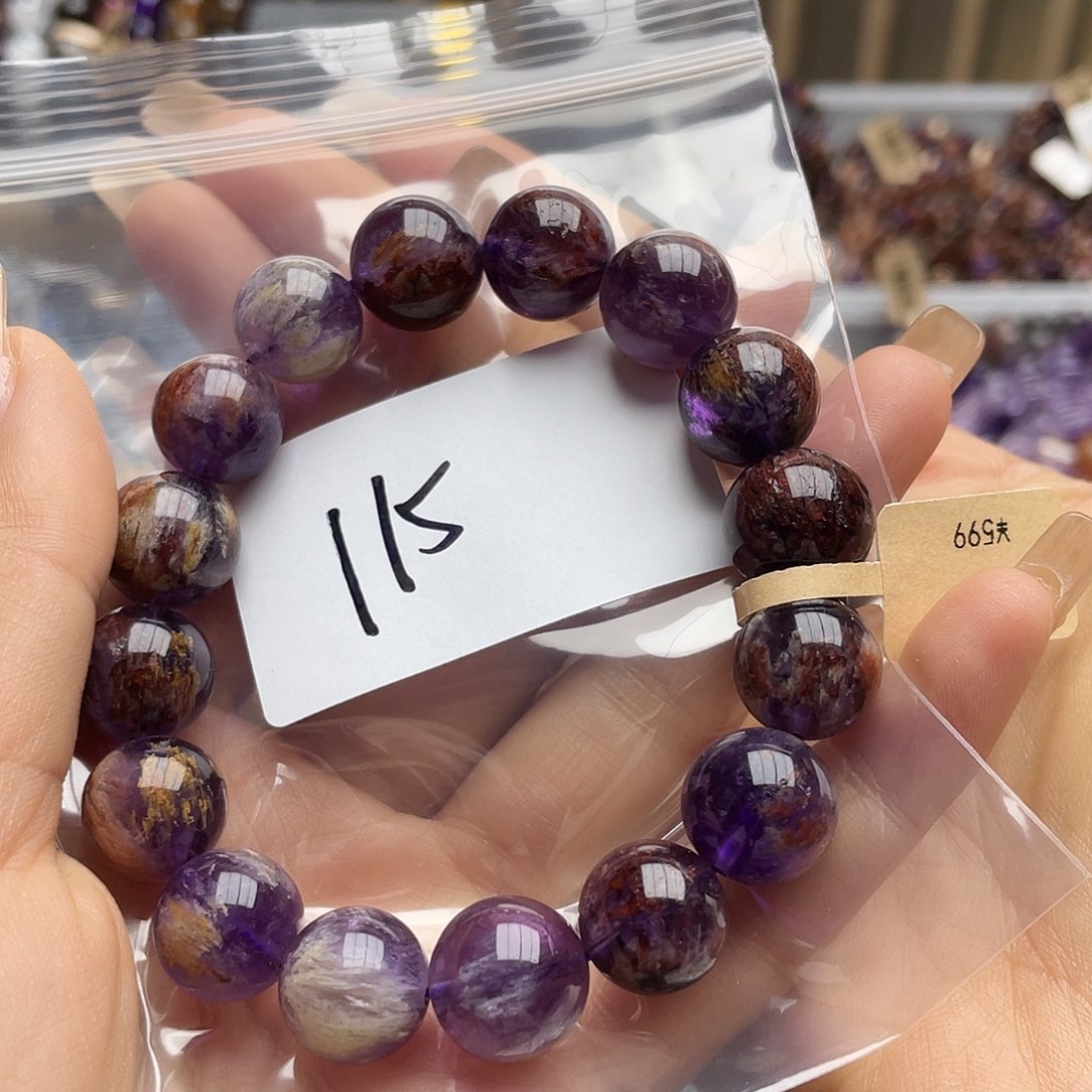 水晶手链未镶嵌笑****7紫钛幽灵多样性发一