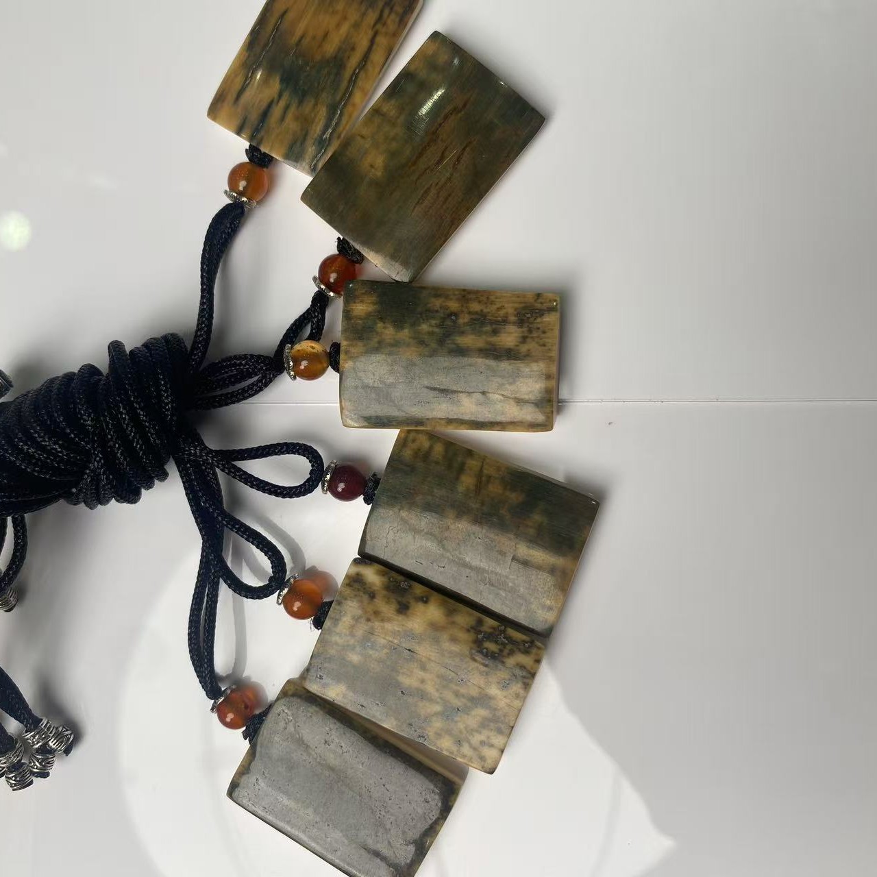 上古冰川牙蓝皮无事牌天然猛犸牙牌支持鉴定配饰