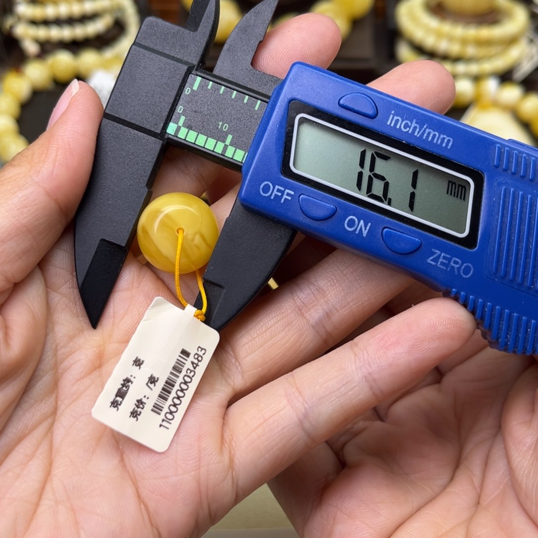 蜜蜡颈饰未镶嵌可****?16+单珠