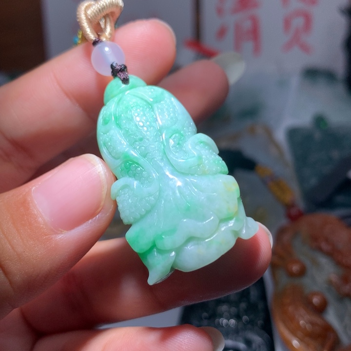 翡翠颈饰未镶嵌保真天然A货翡翠