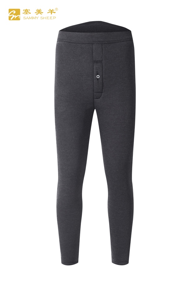 塞美羊24k711高腰男款加厚加绒羊毛保暖裤秋裤打底冬季绒裤秋冬