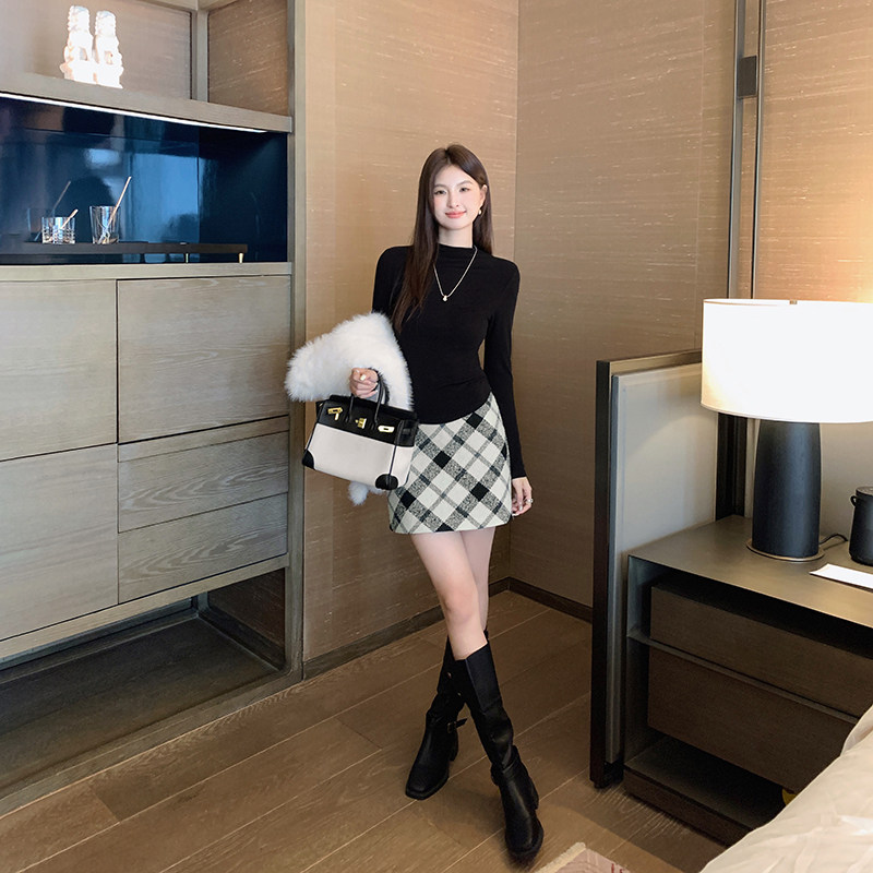 [22号 直播福利] 12/29-1/3【格纹优等生】格纹毛呢A字半身裙