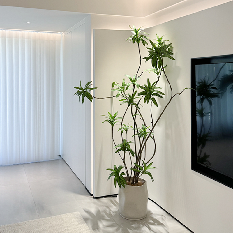海虹景品百合竹盆栽高端室内大型落地摆件客厅假树大植物仿真绿植