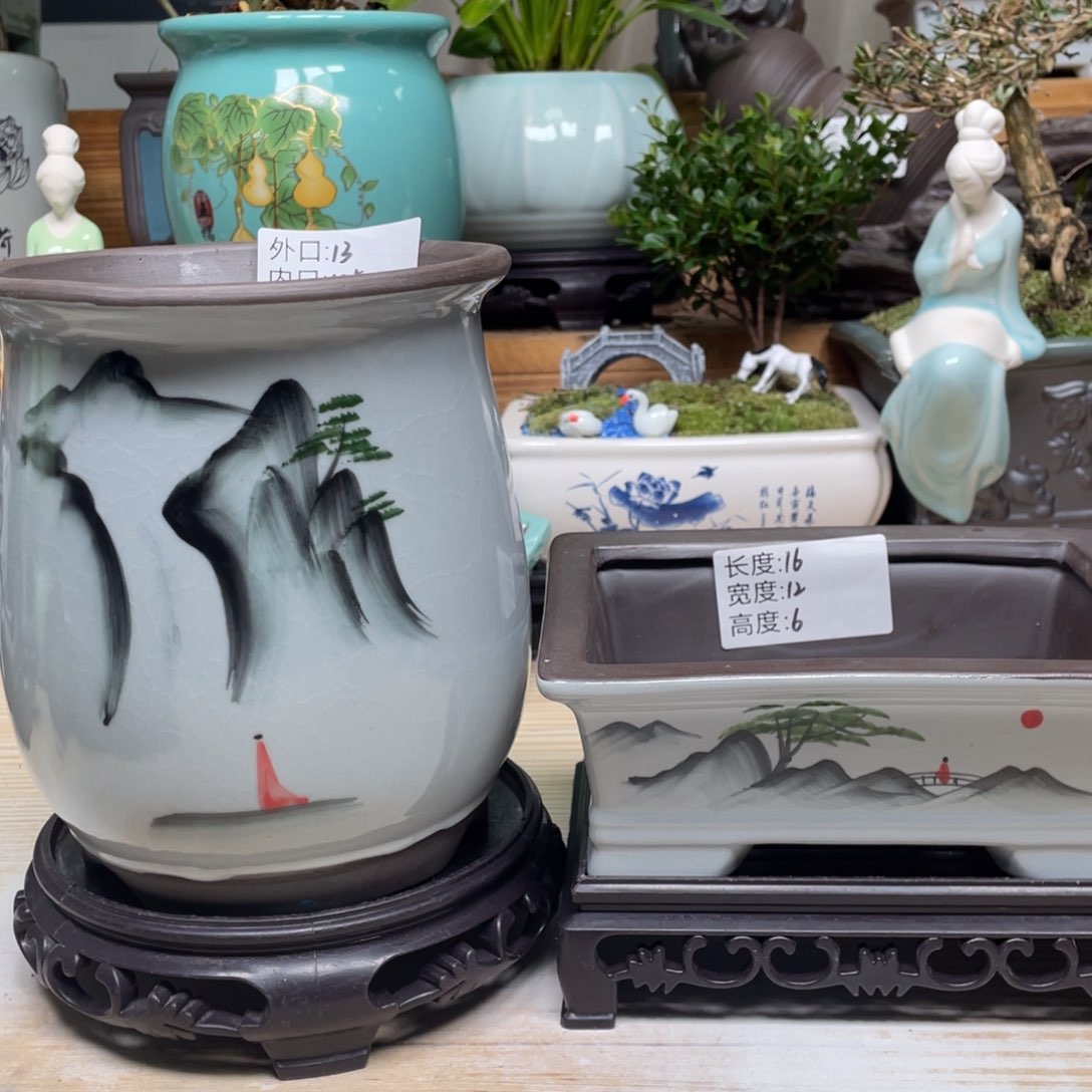 紫砂花盆陶瓷艺术花盆陶瓷