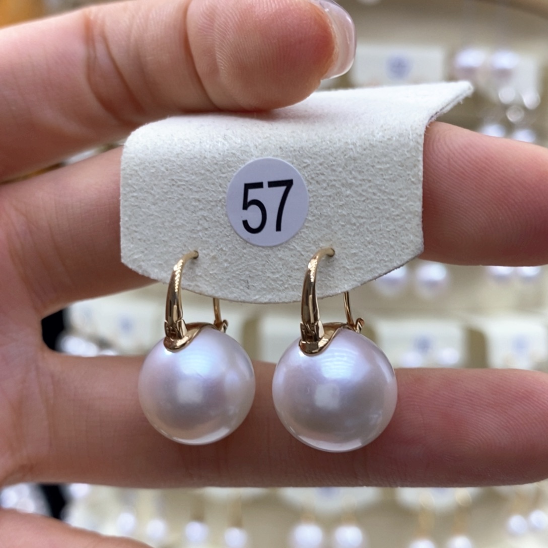 淡水珍珠耳饰18K金镶嵌