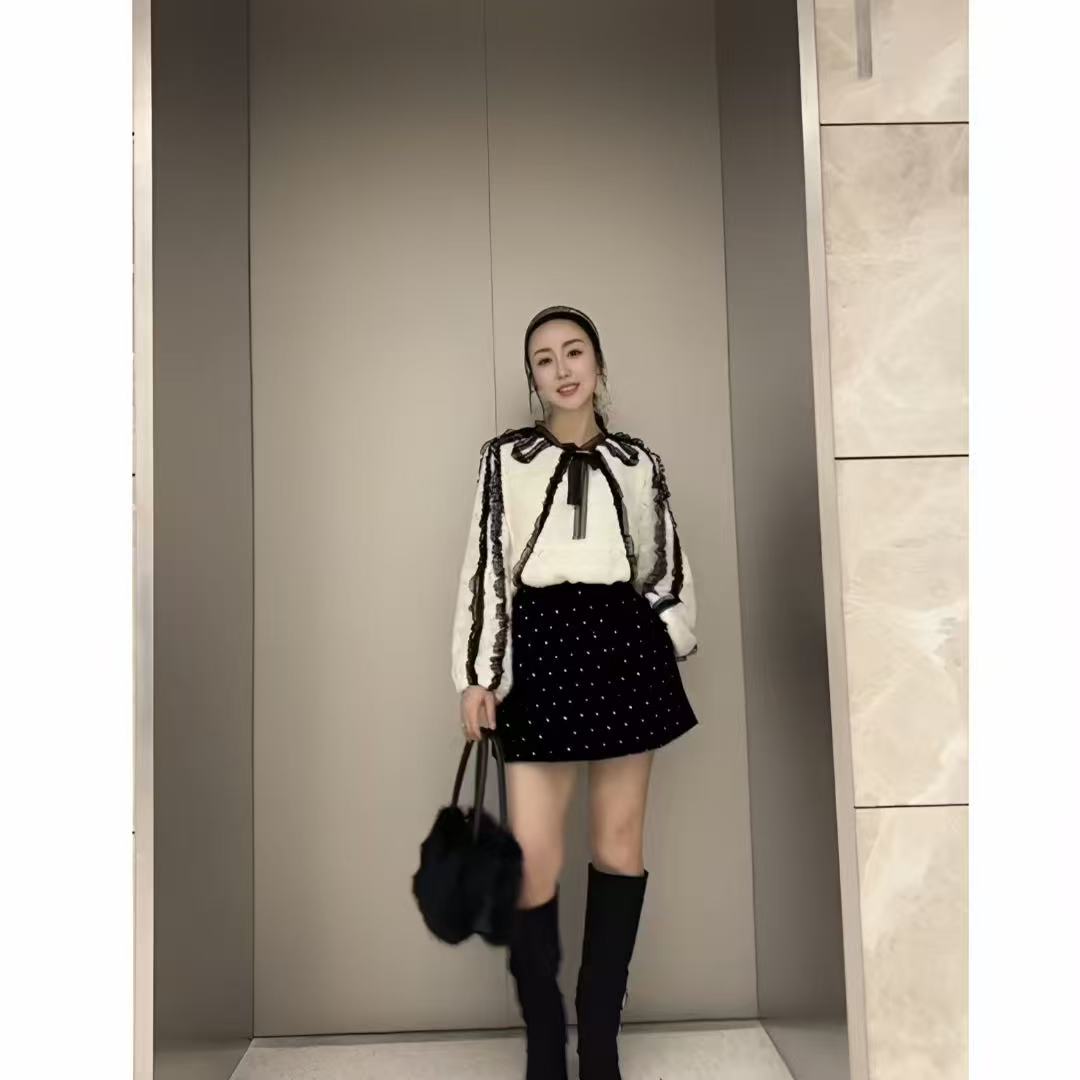 黑纱星钻·名媛风气质套装香风套装