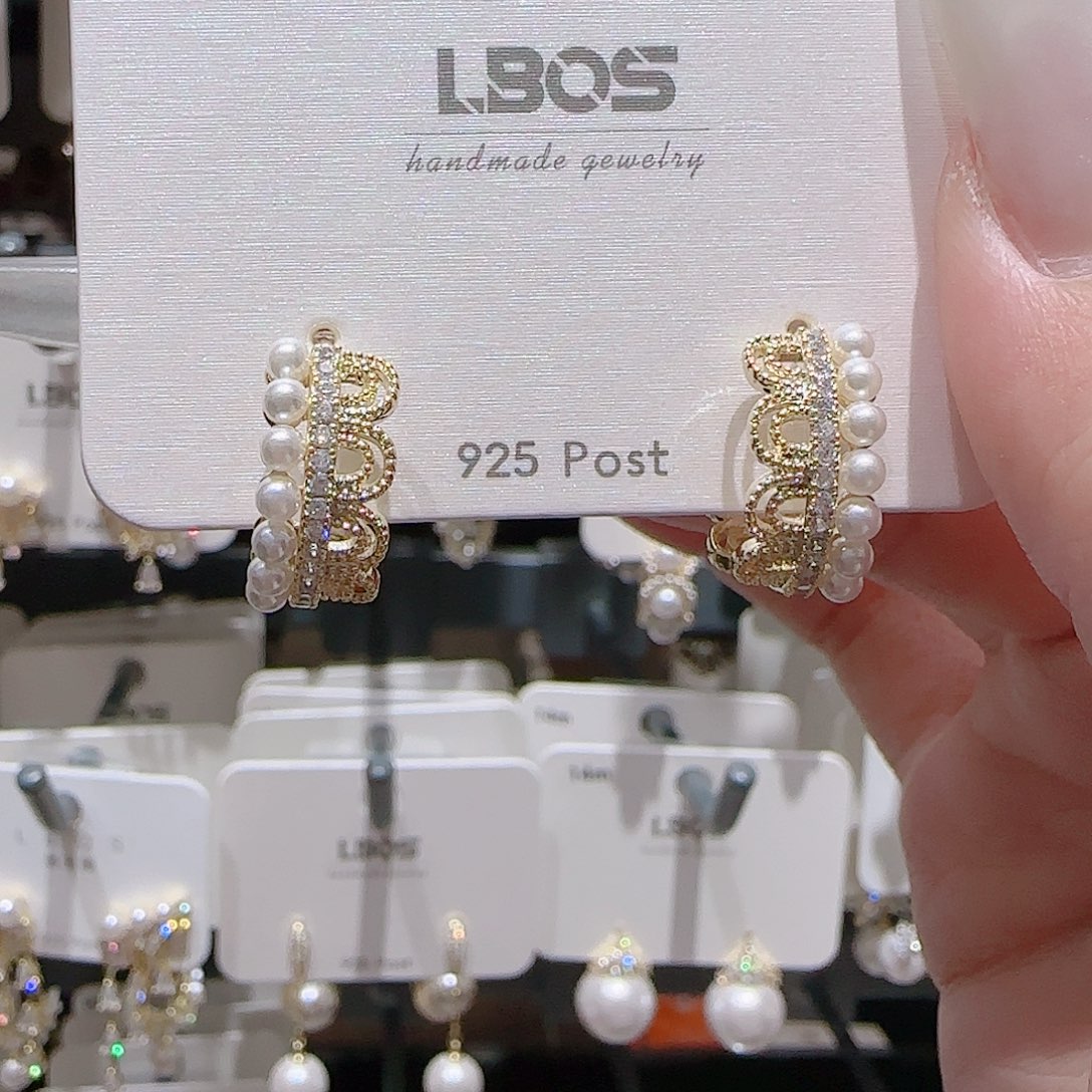 锆石铜合金925银耳环