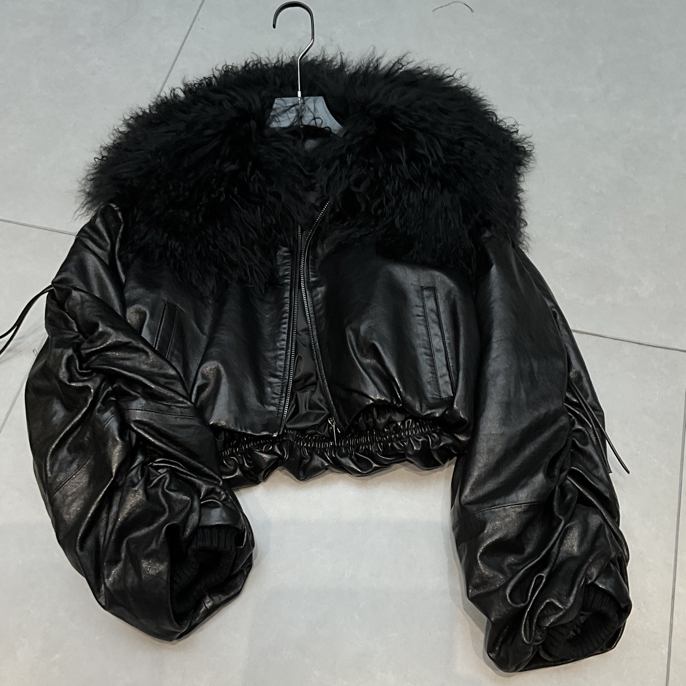 设计感加厚短款百搭外套鹅绒布衣秋冬装