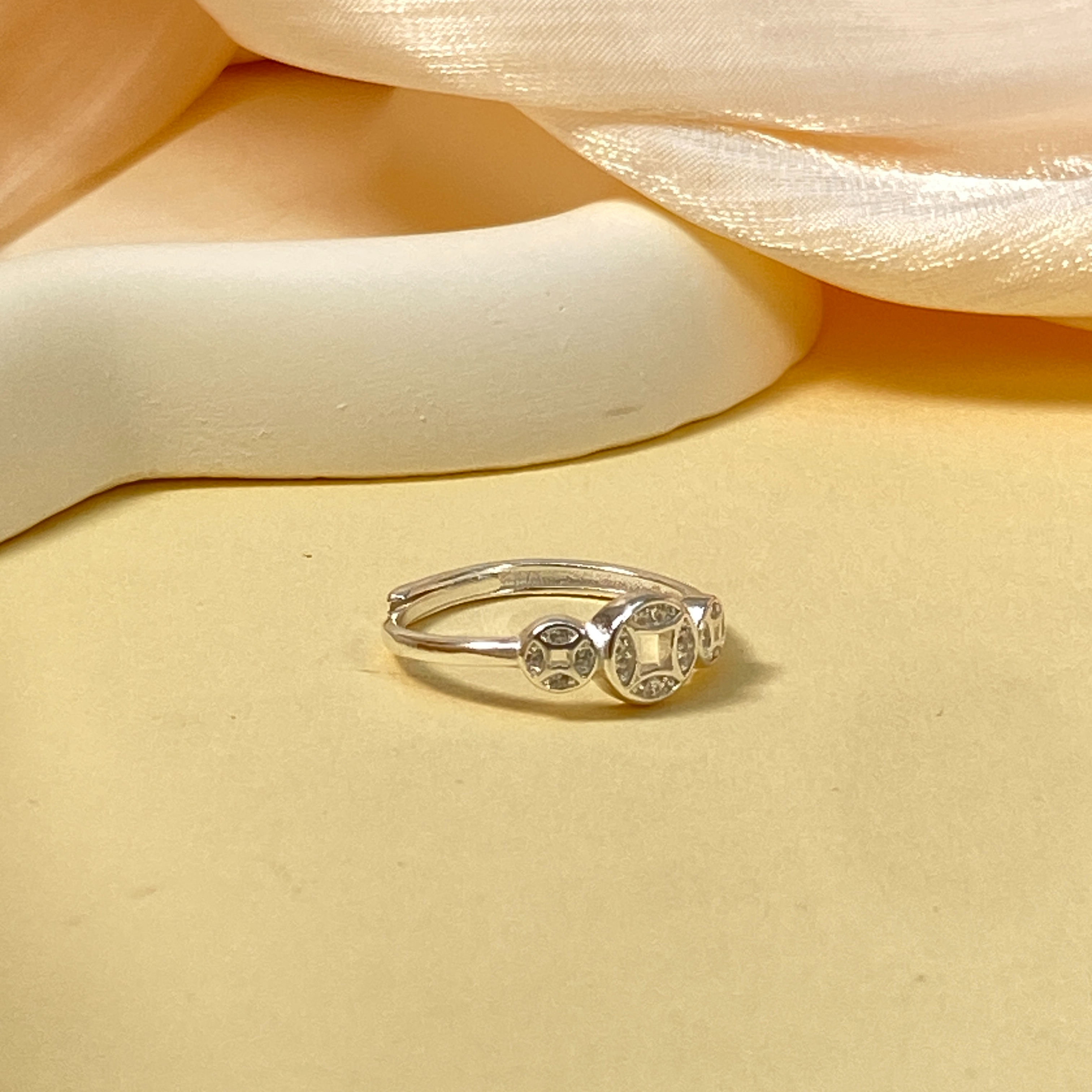 足银合成锆石银制品 【铭记珠宝】足银戒指26-3DM249H75