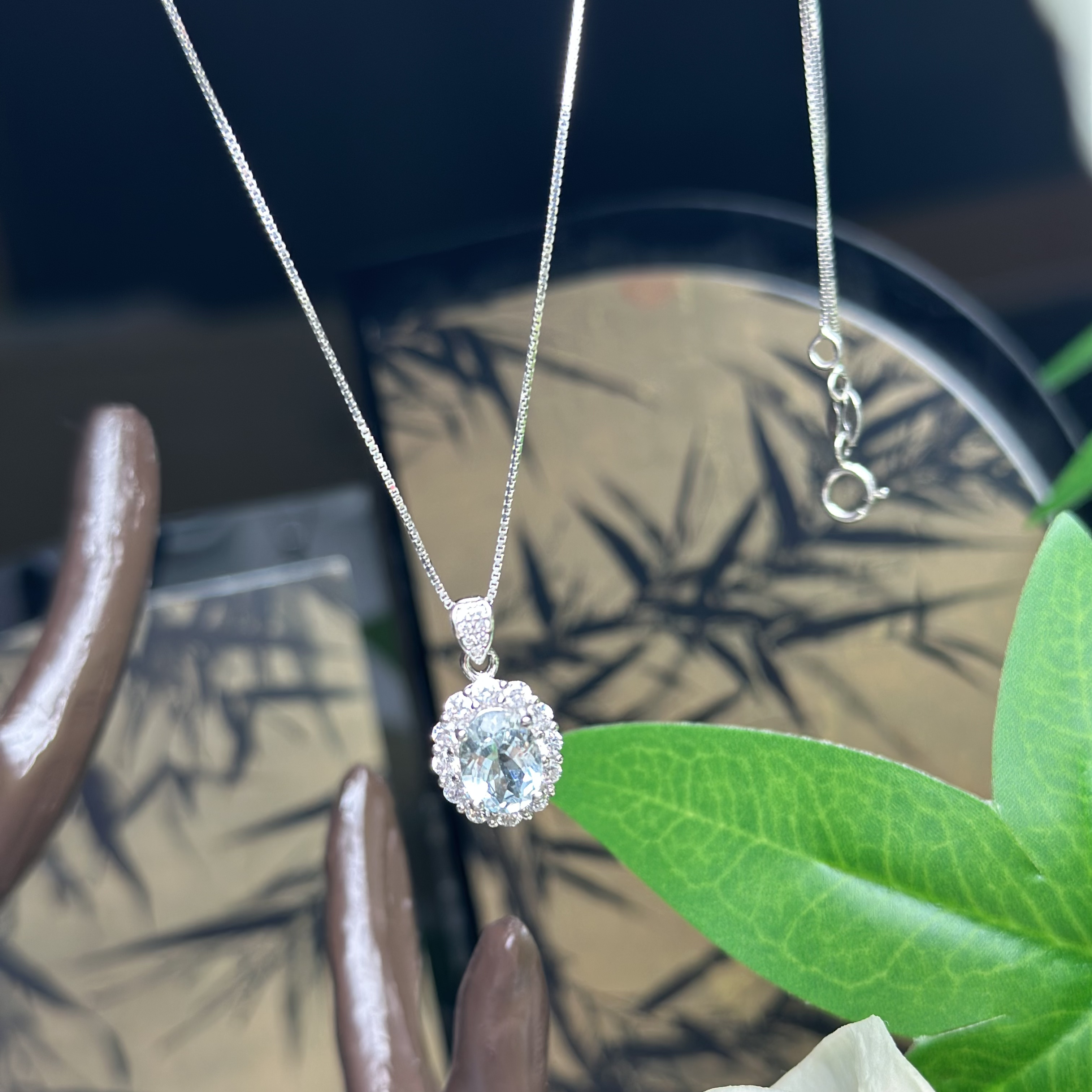 【637】天然海蓝宝吊坠（赠链）