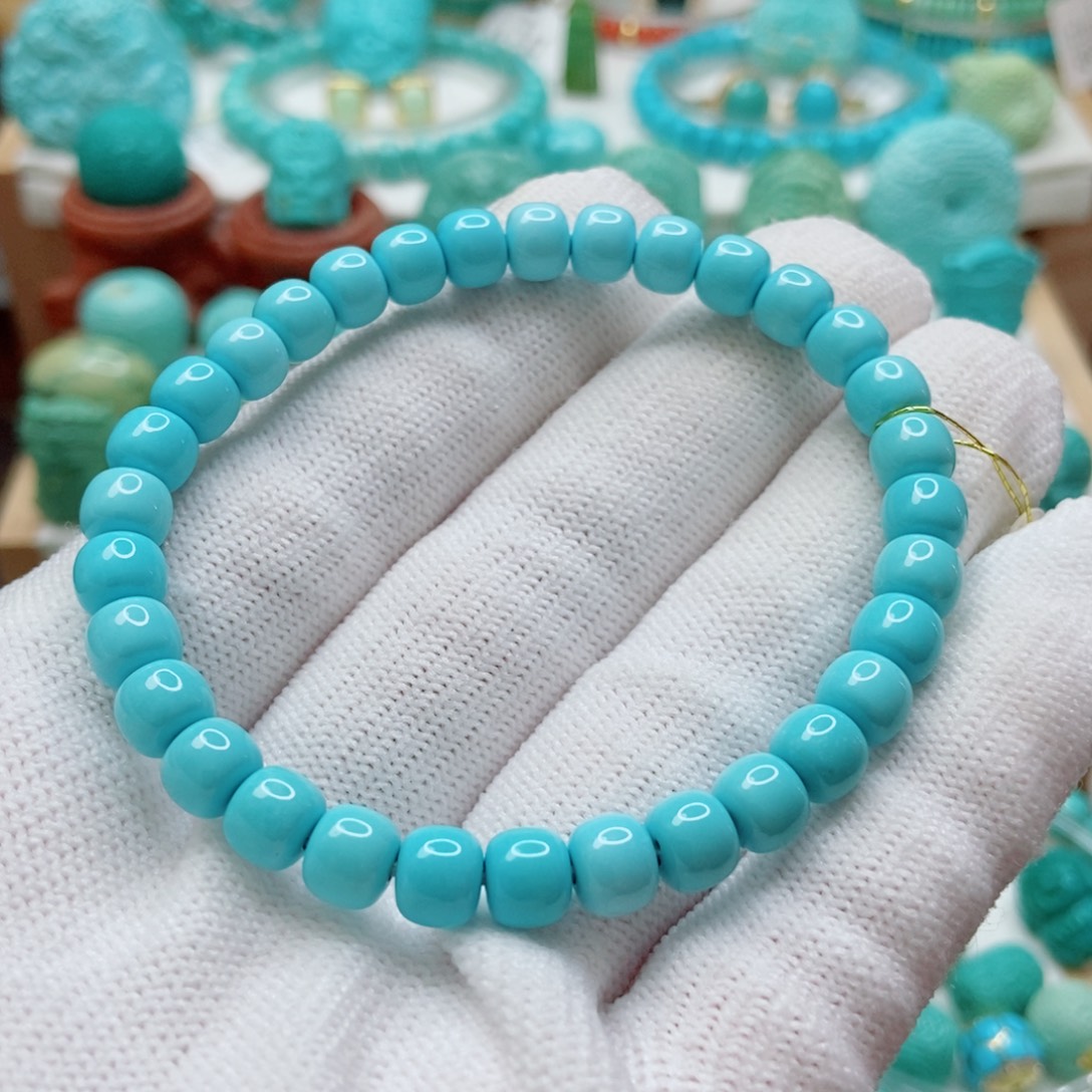 未镶嵌绿松石手串6.5mm