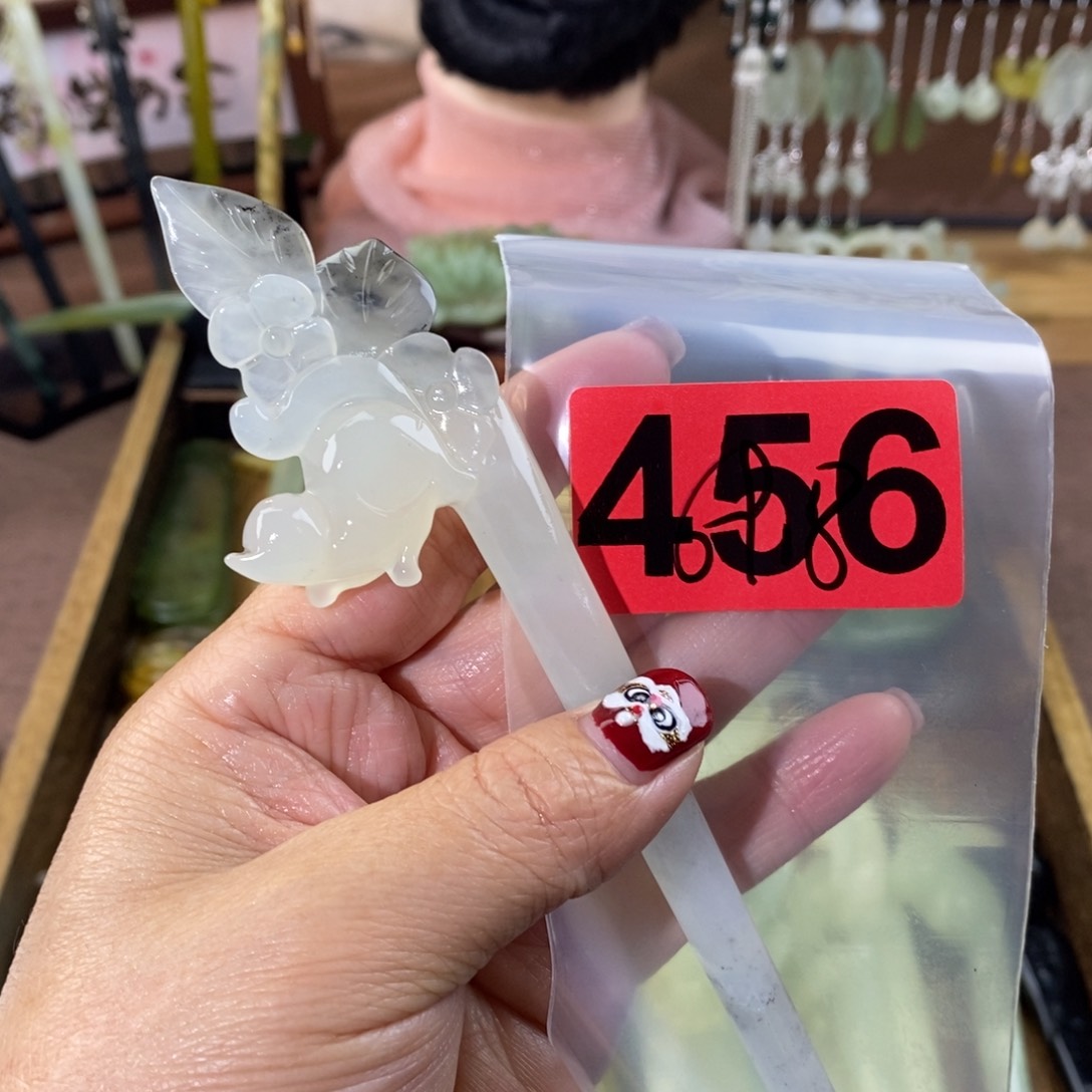 蛇纹石玉玉簪合金琴**俗